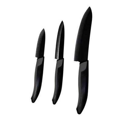 China Sustainable Kitchen Ceramic Knife Sharpener Black Blade 3Pcs Promotional Ceramic Knife Set for sale