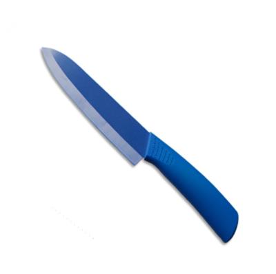 China Durable Never Rusty Ceramic 6 Inch Blue Color Blade Chef Knife With ABS+TPR Coating Anti-Slip Handle for sale