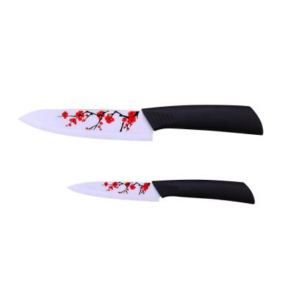 China Viable Wholesale Ceramic Flower Printing Zirconia Ceramic Paring Knife for sale