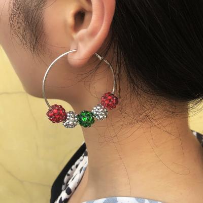 China New Cool Trendy New Oil Series Fashion Alloy Small Simulated Pearl Bell Snowman Hat Christmas Drip Earrings For Girl Gifts for sale