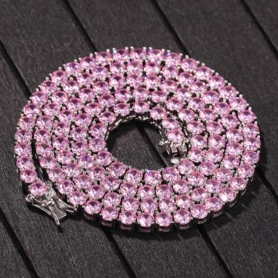 China Hiphop Hip Hop Pink Crystal Cross Bling Brass Zircon Ankh Man Woman Pendant Charm Ankh Jewelry for sale