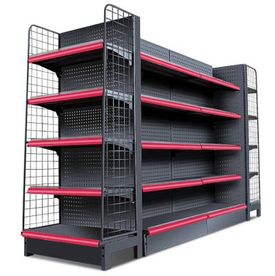 China Heavy Duty Retail Double Sided Flat Panel Store Shelf Rack Display Supermarket Supermarket Shelf for sale