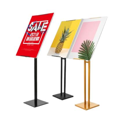 China Metal Display Factory Customized Color White Black Not Easy To Fall Outdoor Metal Poster Sign Holder Billboard Holders for sale