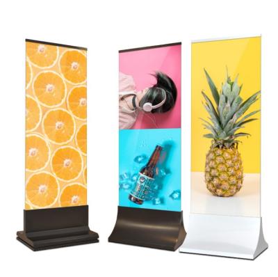 China Metal Display Factory Not Easy To Fall Low MOQ Outdoor Metal Poster Sign Holder Board Floor Display Stands for sale