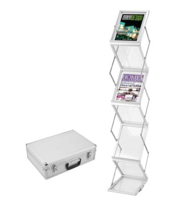 China Advertising Portable And Foldable Literature Rack Magazine Display Rack For A4 Size Catalog Rack for sale