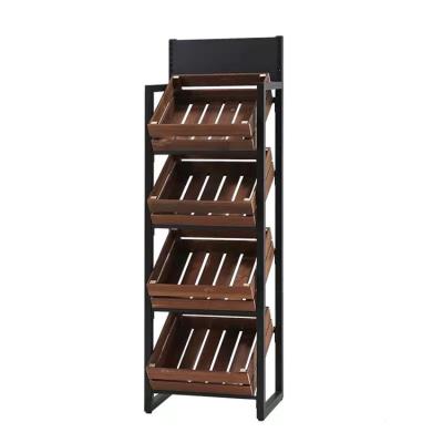 China Promotion Retail Display Rack Supermarket Vegetable Shelf Can Be Used For Vegetable And Fruit Display Customizable for sale