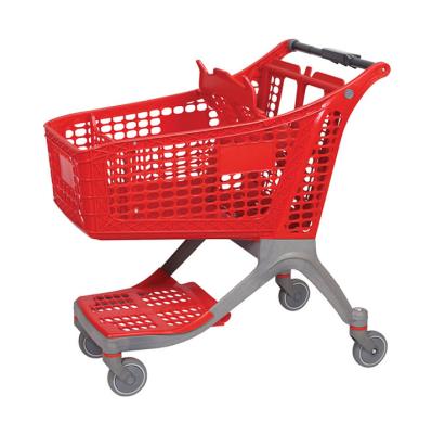 China Plastic Unfolding Shopping Cart Wholesale Trolleys For Supermarkets Used for sale