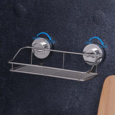 China Wall Mounted Type Handles Good Suction Strong Antirust Stainless Steel Shampoo Holder For Bathroom Kitchen for sale