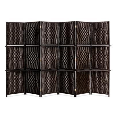 China Easy Installment 6 ft. Diamond Room Divider Folding Privacy Large Screens Room Divider with 2 Display Shelves for sale