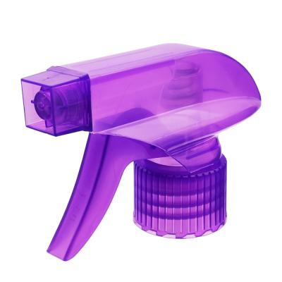 China Non Spill Transparent Purple Customized Sprayer 28/400 28/410 28/415 For Cleaning Pump Trigger Sprayer for sale