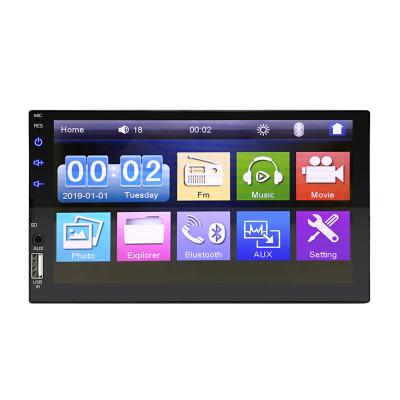 China Multimedia AUX. Universal Direct Selling Mp5 Touch Screen Touch Screen Car Hot Selling Autoestereo BT FM USB Spin Radio 7023 Din Radio SD Visuals 7023 for sale