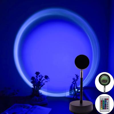 China Modern Remote Control RGB LED Halo Light Projection Sunset Lamp 16 Colors for sale