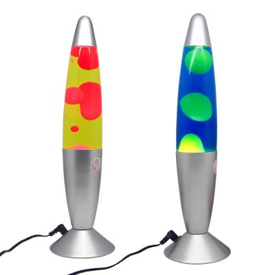 China Modern Customized Color Decor LED Light 13 Inch Rocket Lava Aluminum Base Light for sale