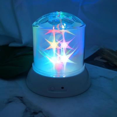 China 3 Colors 3D Moon Star Projector Night Lamp Party LED Holiday Flashing Crystal Light Indoor Lighting for sale