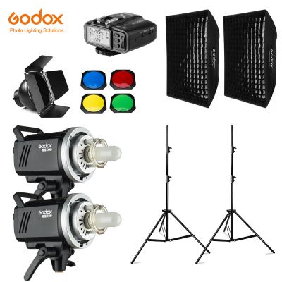 China Convenient to Install Godox MS200 400Ws 2x 200Ws Photo Studio Instant Ignition, Softbox, 280cm Light Stand, Barn Door, Trigger for sale