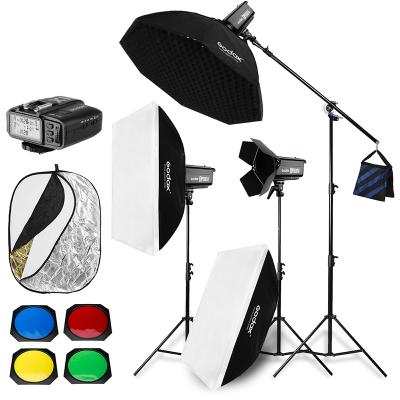 China Convenient to Install 1800W Godox DP600 II 3x 600Ws Photo Studio Flash Lighting, Softbox, Studio Boom Arm Top Light Stand for sale