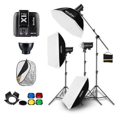 China Convenient to Install 1800W Godox DP600III 3x 600Ws Photo Studio Flash Lighting, Softbox, Studio Boom Arm Top Light Stand for sale