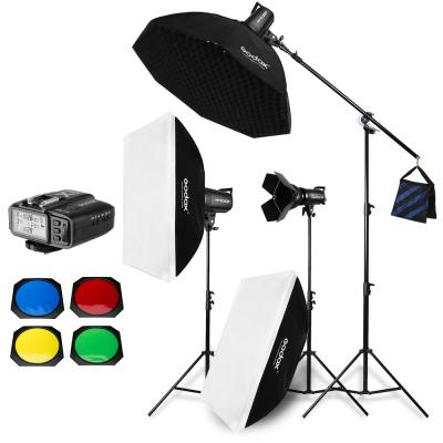 China Convenient to Install 900W Godox SK300 II 3x 300W Photo Studio Flash Lighting, Softbox, Studio Boom Arm Top Light Stand for sale