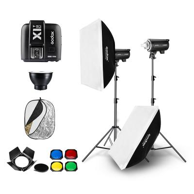 China Convenient to Install 1800W Godox DP400III 2x 400Ws Photo Studio Flash Lighting, Softbox, Studio Boom Arm Top Light Stand for sale