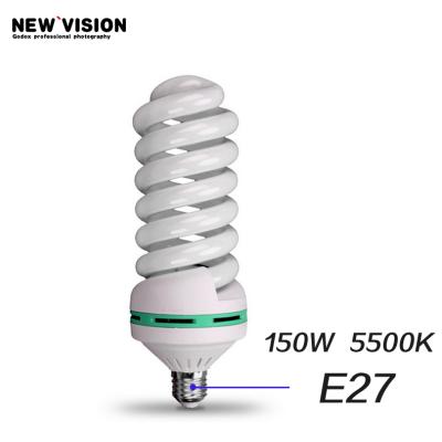 China Convenient to install 150w 220v 5500K tricolor photography bulb studio fluorescent video lighting LED E27 daylight photography light for sale