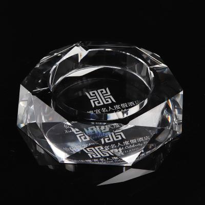 China Europe 2021 hot sale octagonal ashtray can be ashtr ashtraycigar crystal material customized K9 logo furniture decoration crystal glass for sale