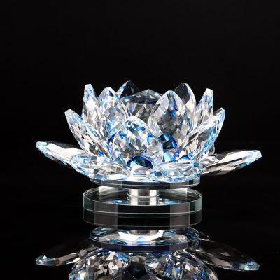 China Home Decoration Lotus Flower Crystal Candle Holder Wholesale for sale