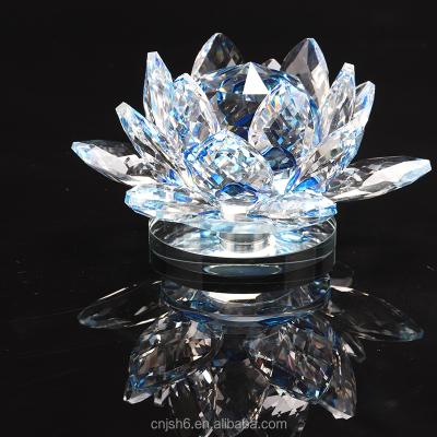 China European wholesale crystal glass lotus flower candle holder for home decoration for sale