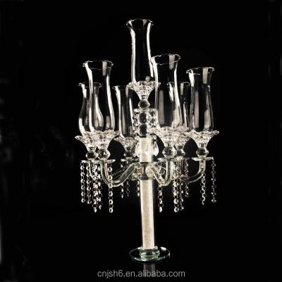 China Weddings Elegant Decorative Design New Polish Crystal Candle Holders To Wedding Tall Crystal Candlestick for sale