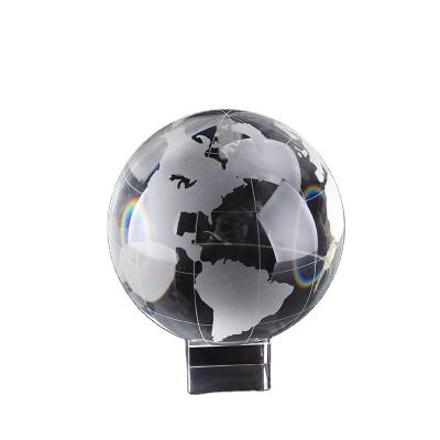 China China Glass Ball World Globe Crystal Glass Earth Globe Decorative Crystal Ball for sale