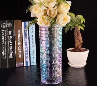 China Minimalist high quality colorful crystal vase glass vase for home decoration for sale