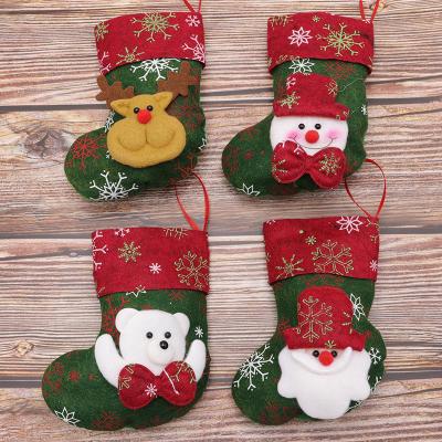 China 2021 Hot Sale Handmade Mini Christmas Stocking Children Gift Small Candy Bag For Christmas Tree Fireplace Hanging And Party Decor for sale