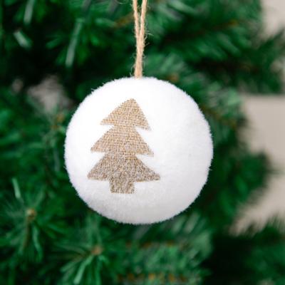 China Plush Foam Christmas Ball Mall Hotel Window Christmas Tree Decoration Ball Durable White 8cm for sale