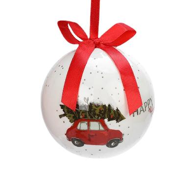 China 7CM Durable Handmade Creative Christmas Sticker Ball Painted Foam Ball Christmas Decorative Holiday 2021 for sale