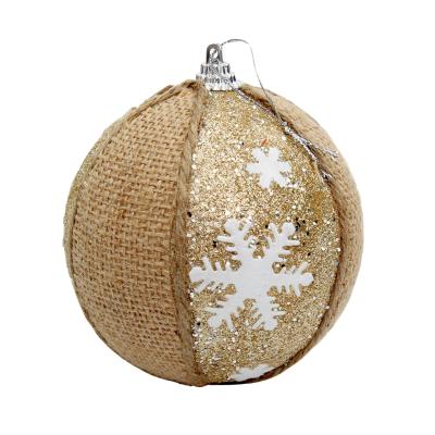 China Durable Customizable Brown Canvas 8cm Christmas Storyfoam Ball Foam Bead Patch Christmas Tree Hanging Pendant for sale