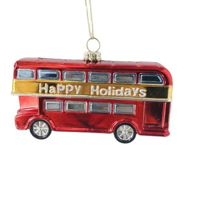 China Bus Shatterproof Durable Happy Holidays Christmas Tree Ornaments Luxury Holiday Decorations for sale