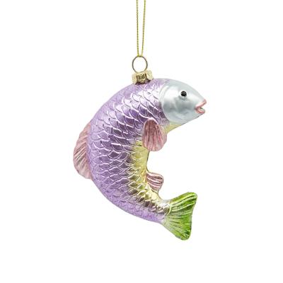 China Durable Cheerful Design Wholesale Plastic Pink Shipping Container Fish Christmas Tiny Fishing Ornament for sale