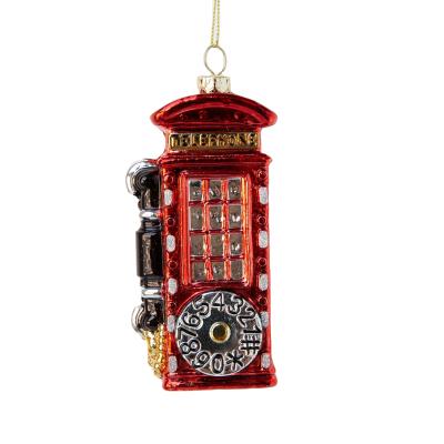 China Durable Promotional Plastic Phone Gift Tree Decor 2021 Red London Christmas Ornament Nordic Decoration for sale