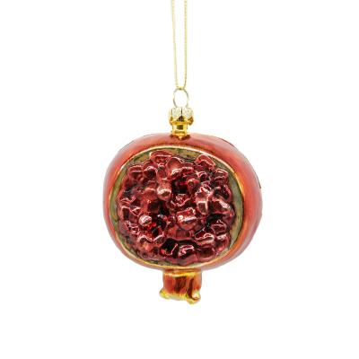 China 2021 Durable Cheerful Design Bordeaux Red Pomegranate Fruit Christmas Tree Hanging Ornament Seasonal Decorations for sale