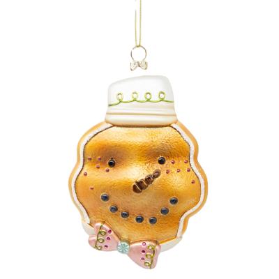 China Unbreakable Cheerful Design Gingerbread Man Hanging Christmas Tree Charms Large Promotion Christmas Ornament Party Hanging Decoration for sale