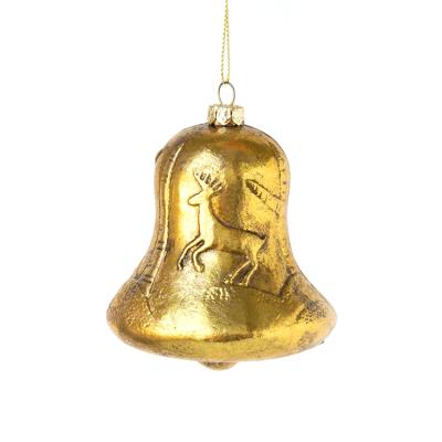 China Small Durable Plastic Hanging Artificial Christmas Bell Ornament For Christmas Tree Decor for sale