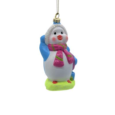 China Durable Custom Cute Handmade Penguin PVC Christmas Ornament Hanging Decorations For Tree Decoration for sale