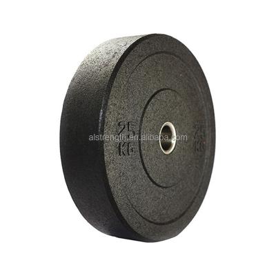 China Durable Hi-temp Full Black Rubber Crumb /Noiseless/Easy Care Dish Barbells Weight Bumper Plate for sale