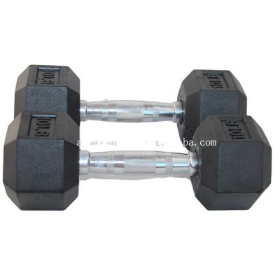 China Commercial Use Commercial Gym Use Rubber Hex Dumbbells for sale