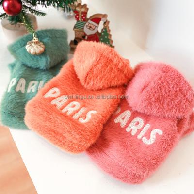 China 2022 Autumn Winter Warm Fleece Fabric Paris Letter Pet Sweatshirt Stocked Hoodie For Dog Puppy Cat for sale