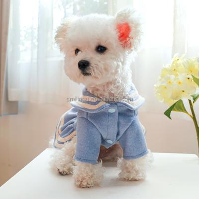 China Korean Style Autumn Winter Warm Designer Dog Stocked Pink Blue Coat for Small Medium Pet Cats Kitten West Highland Chihuahua for sale