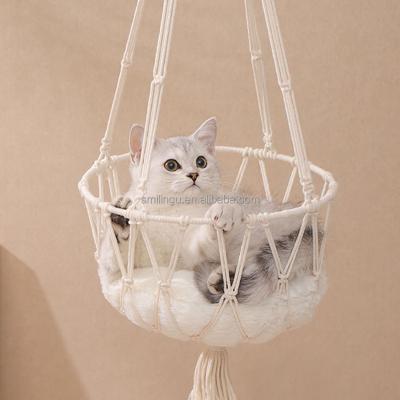 China Handmade Braided Sustainable Bohemian Cat Swing Bed Style Cotton Rope For Pet for sale