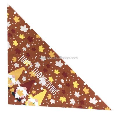 China Custom Stocked Sublimation Thanksgiving Pet Collar Polyester Logo Scarf Bandana for Large Dogs German Shepherd Dog Puppy for sale