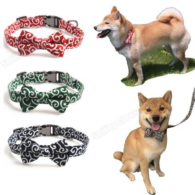 China Classic Stocked Bun Tang Grass Pattern Dog Collar Leash Leads Set For Small Medium Dogs Shiba Akita Corgi Frenchbull Durable for sale