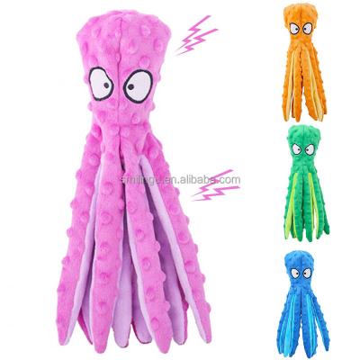 China 8 Leg Stocked Octopus Train Durable Non-Toxic Soft Plush Stuffless Crinkle Squeaky Dog Toy For Beagle Chihuahua Maltese Schnauzer for sale