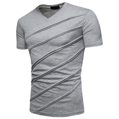 China Wholesale Summer QUICK DRY V-Neck Workout T-Shirts Custom T-shirt Men's T-shirt 160g Acrylic Fibers for sale